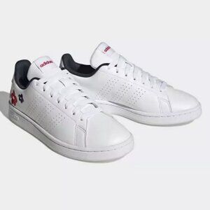 Adidas Women's White ADVANTAGE Flower print Fashion Sneakers Size 7 us HR0245